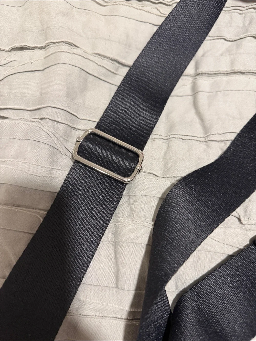 Save The Girls Black Leather Crossbody Card Pouch with Adjustable Strap